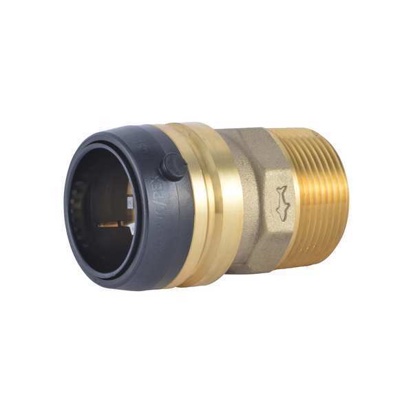 DZR Brass Male Connector, 1-1/4 in Tube Size