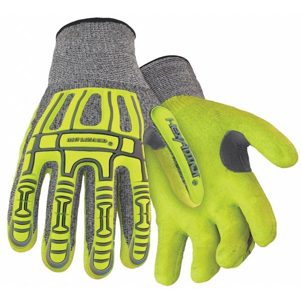 Hi-Vis Cut Resistant Impact Coated Gloves, A4 Cut Level, Nitrile, 3XL, 1 PR