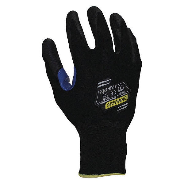 Foam Nitrile Coated Gloves, Palm Coverage, Black, 2XL, PR