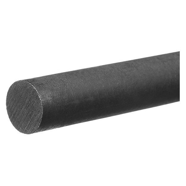 Black Acetal Plastic Rod 5 ft L, 1/4 in Dia.