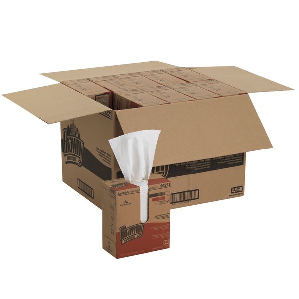 Dry Wipe, White, Dispenser Box, Paper, 148 Wipes, 8 in x 12 1/2 in