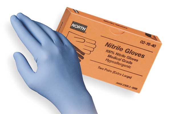 Disposable Gloves, Nitrile, Powder Free, Blue, XL, 2 PK