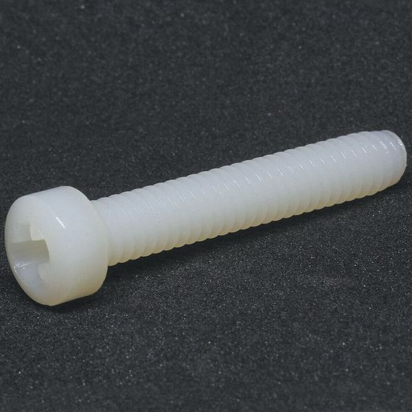 #10-32 x 3/8 in Phillips Fillister Machine Screw, Plain Nylon, 50 PK