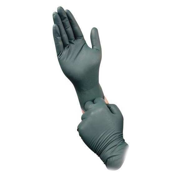Disposable Gloves, Nitrile, Powder Free, Green, XL, 50 PK