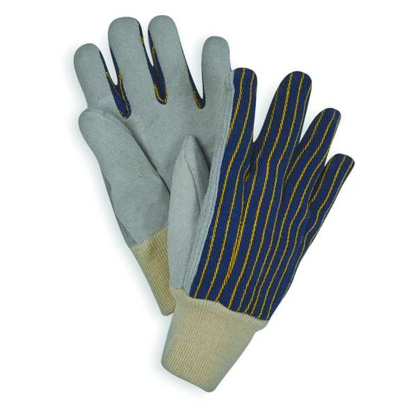 Leather Gloves, Blue/Gray, XL, PR