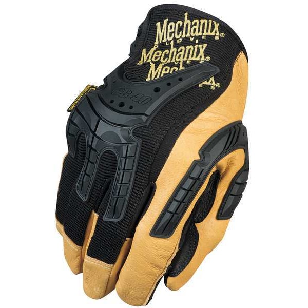 Mechanics Gloves, M, Black/Yellow, Single Layer, Spandex