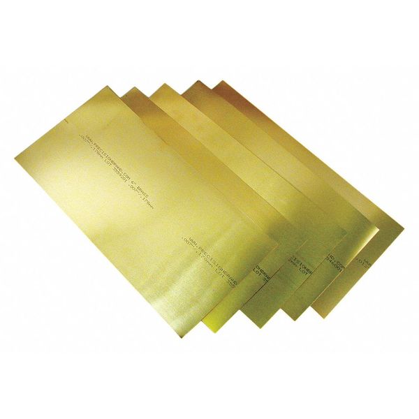 ShimStock, Sheet, Brass, 0.0200 In, 6 In, PK2