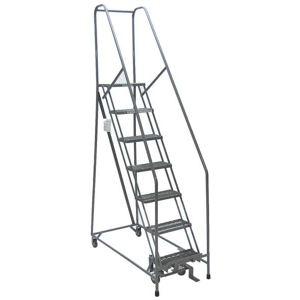120 in H Steel Rolling Ladder, 9 Steps