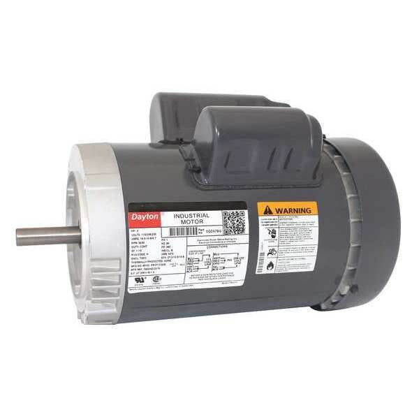Capacitor-Start/Run General Purpose Motor, 2 HP, 115/208-230V AC Voltage, 56C Frame