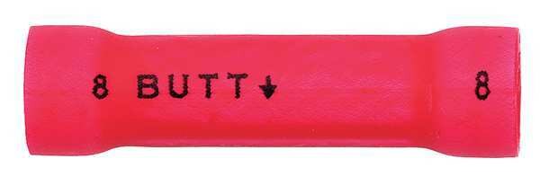Butt Splice Connector, 22-18AWG, Red, PK100