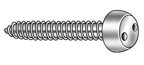 #12 x 1 in Spanner Pan Tamper Resistant Screw, 18-8 Stainless Steel, Plain Finish, 25 PK