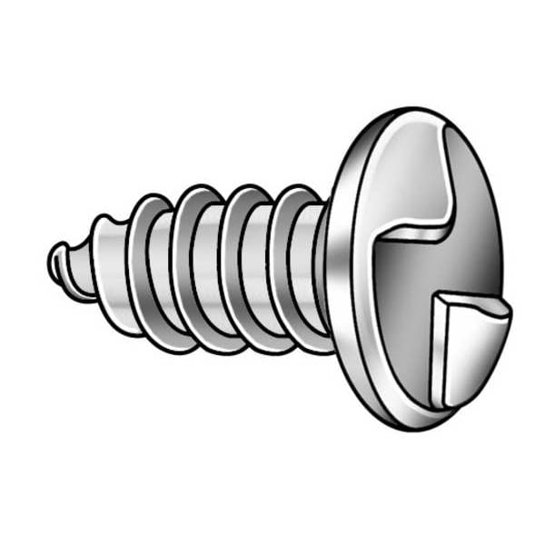 #12 x 3/4 in One-Way Round Tamper Resistant Screw, 18-8 Stainless Steel, Plain Finish, 50 PK