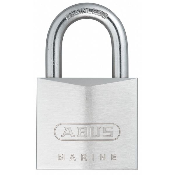 Padlock, Keyed Different, Standard Shackle, Rectangular Brass Body, Stainless Steel Shackle