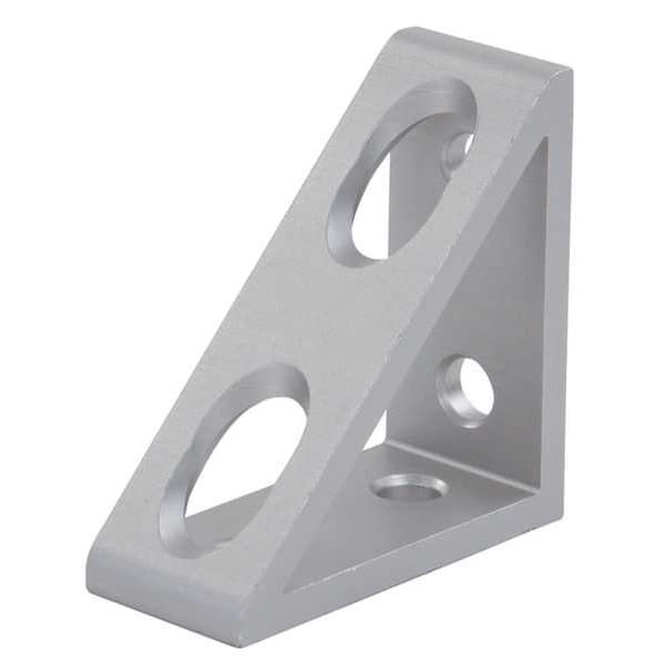 Inside Corner Bracket, 4 Mounting Holes, 3 in L, 1-5/16 in W, Aluminum, 15 Series