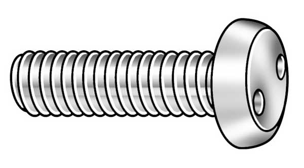 #10-32 x 1 in Spanner Pan Tamper Resistant Screw, 18-8 Stainless Steel, Plain Finish, 25 PK