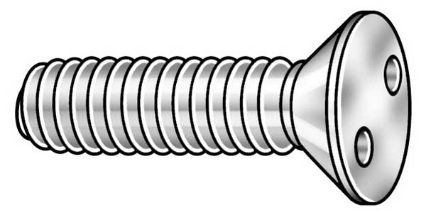 #10-32 x 1 in Spanner Flat Tamper Resistant Screw, 18-8 Stainless Steel, Plain Finish, 25 PK