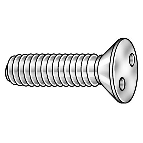 #10-32 x 1-1/4 in Spanner Flat Tamper Resistant Screw, 18-8 Stainless Steel, Plain Finish, 25 PK