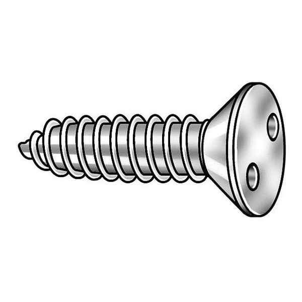 #12 x 2 in Spanner Flat Tamper Resistant Screw, 18-8 Stainless Steel, Plain Finish, 10 PK