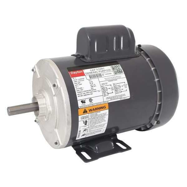 Capacitor-Start General Purpose Motor, 1 HP, 115/208-230V AC Voltage, 56 Frame, 3,450 Nameplate RPM