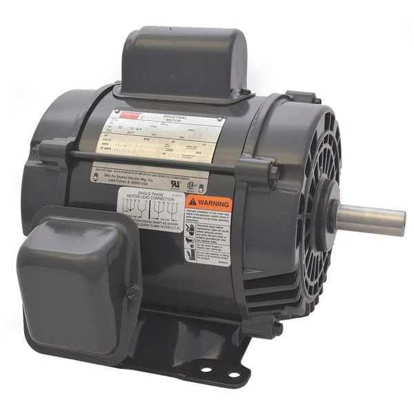 Capacitor-Start General Purpose Motor, 1 HP, 115/230V AC Voltage, 182 Frame, 1,750 Nameplate RPM