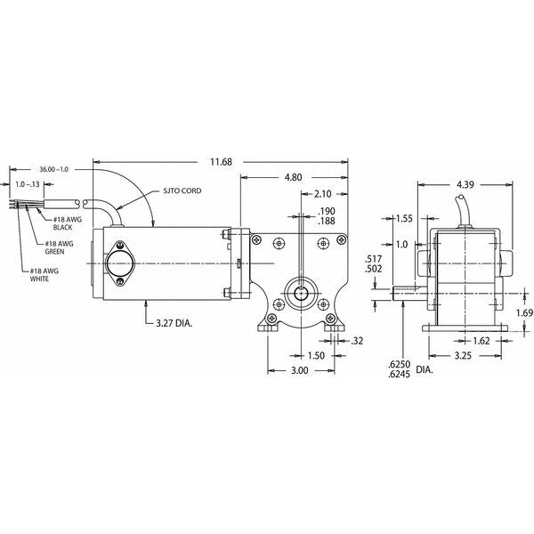 DC Gearmotor, RPM 36, 24VDC