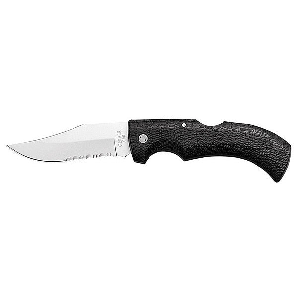 Lockblade Knife, 3 3/4 In, Serrated