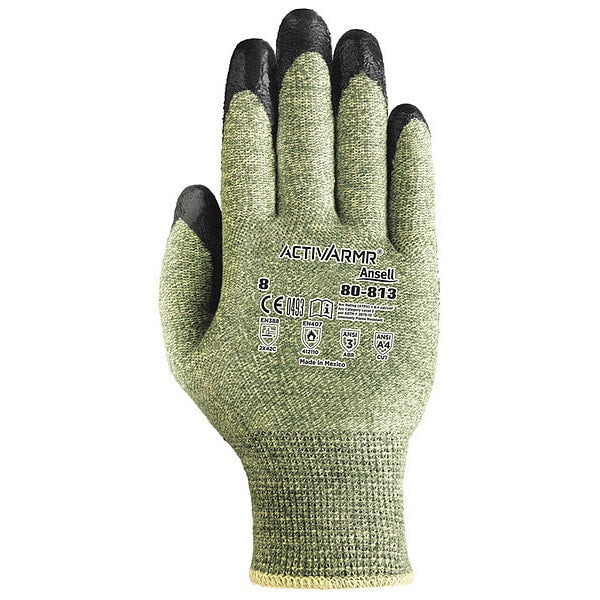 Cut Resistant Gloves, Green/Black, S, PR