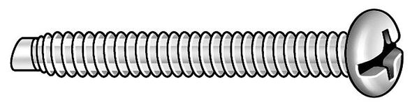 #10-32 x 1 1/4 in Combination Phillips/Slotted Round Pilot Point Machine Screw, Plain 5 PK