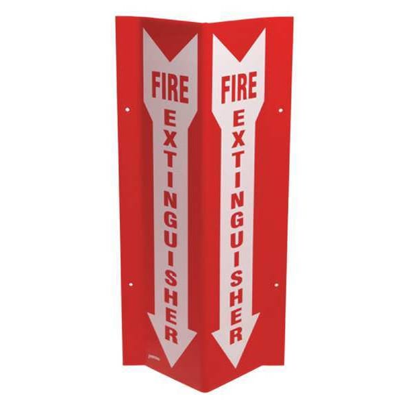 Fire Extinguisher Sign, 18 in Height, 8 1/2 in Width, Acrylic, Rectangle, English