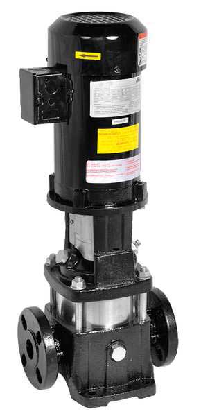 Multi-Stage Booster Pump, 1 hp, 208 to 240/480V AC, 3 Phase, 1-1/4 in Flanged Inlet Size, 5 Stage