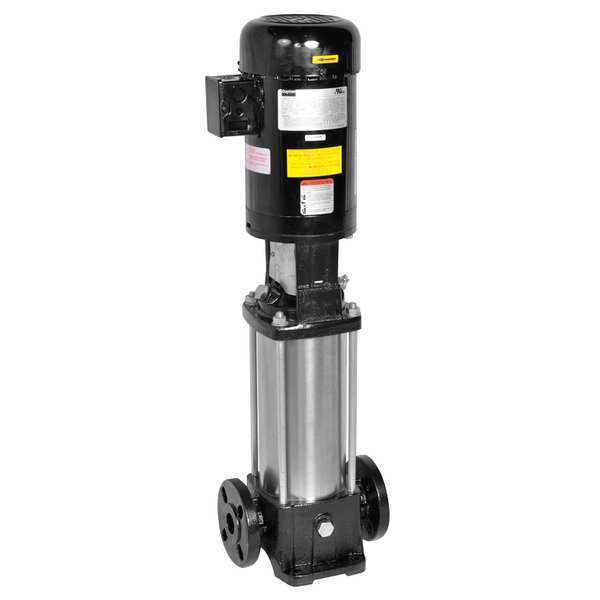 Multi-Stage Booster Pump, 3 hp, 208 to 240/480V AC, 3 Phase, 1-1/4 in Flanged Inlet Size, 17 Stage