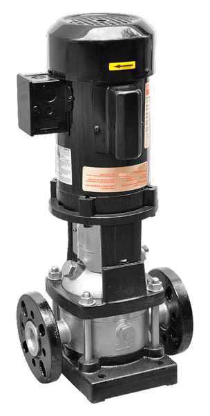 Multi-Stage Booster Pump, 1/2 hp, 120/208 to 240V AC, 1 Phase, 1-1/4 in Flanged Inlet Size, 2 Stage