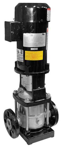 Multi-Stage Booster Pump, 1 hp, 208 to 240/480V AC, 3 Phase, 1-1/4 in Flanged Inlet Size, 5 Stage