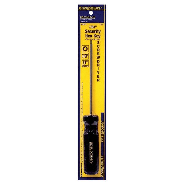 Tamper Resistant Hex Screwdriver 7/64 in Round