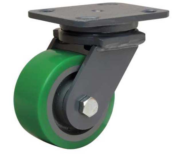 Plate Caster, Swivel, Polypropyln, 4 in, 750 lb