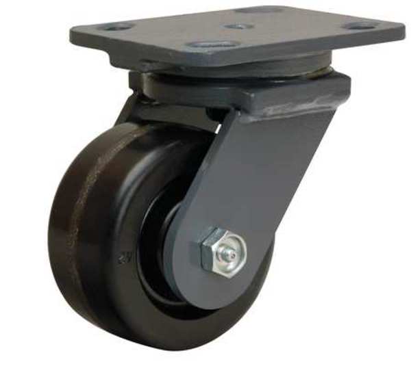 Plate Caster, Swivel, Phenolic, 4 in., 800 lb., B