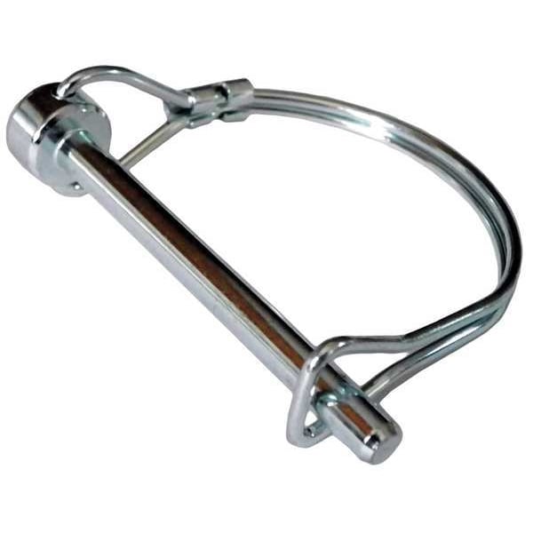 Safety Pin, Low Carbon Steel, Not Graded, Zinc Plated, 1/4 in Pin Dia, 1 3/4 in Usbl L, 2 5/16 in L