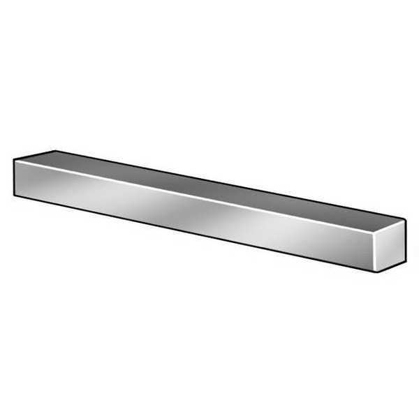 Undersized Key Stock, Carbon Steel, Plain, 72 in L, 1/2 in W, 1/2 in H