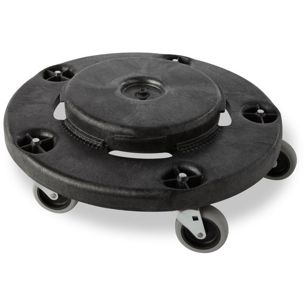 Container Dolly for BRUTE 20-55 gal Containers, 250 lb Load Capacity, 5 Swivel Casters, Black