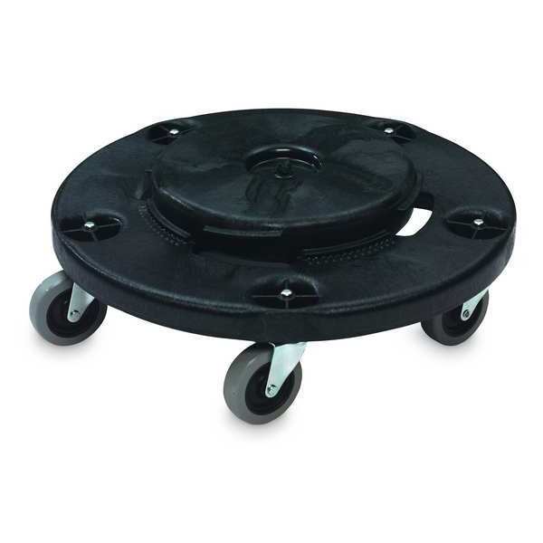 Container Dolly for BRUTE 20-55 gal Containers, 250 lb Load Capacity, 5 Swivel Casters, Black