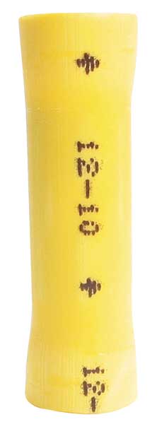 Butt Splice Connector, 12-10AWG, Yel, PK500