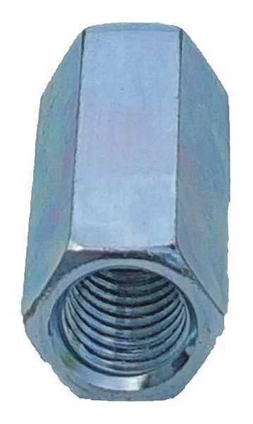 Thread Rod Coupling, 3/8 In, Silver, PK25
