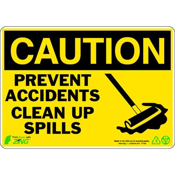 Caution Sign, 7 x 10In, BK/YEL, ENG, MAL NT, 1159