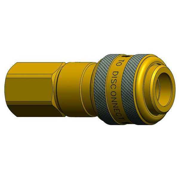Coupler, Brass, 3/8 FNPT, 1/4 Body