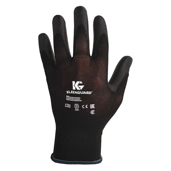Polyurethane Coated Gloves, Palm Coverage, Black, S, PR
