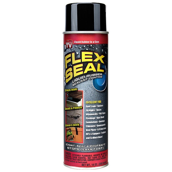 Aerosol Rubber Sealant, Black, 14 oz.