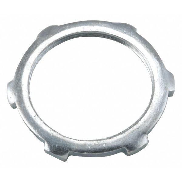 Lock Nut for Threaded RMC/IMC, 1/2 in Size, Steel, Zinc Plated