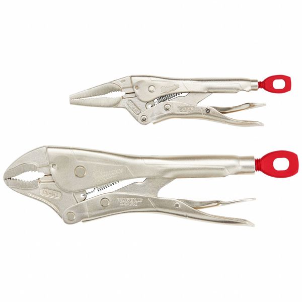2 Piece Torque Lock Locking Pliers Set Ergonomic Handle