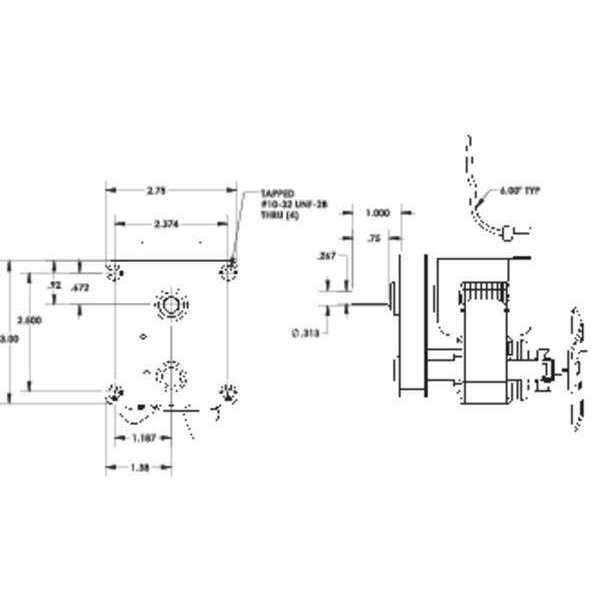 AC Gearmotor, 6.0 in-lb Max. Torque, 50 RPM Nameplate RPM, 115V AC Voltage, 1 Phase