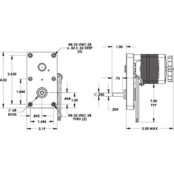 AC Gearmotor, 4.0 in-lb Max. Torque, 60 RPM Nameplate RPM, 115V AC Voltage, 1 Phase
